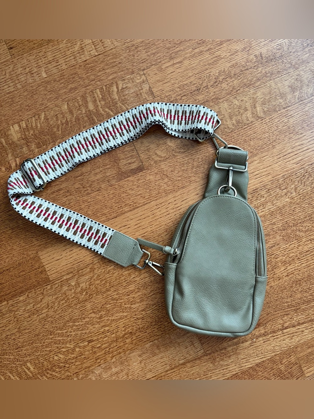 Urban Originals Anthropologie Liberty Sling Bag Boho Sage Green Guitar Strap